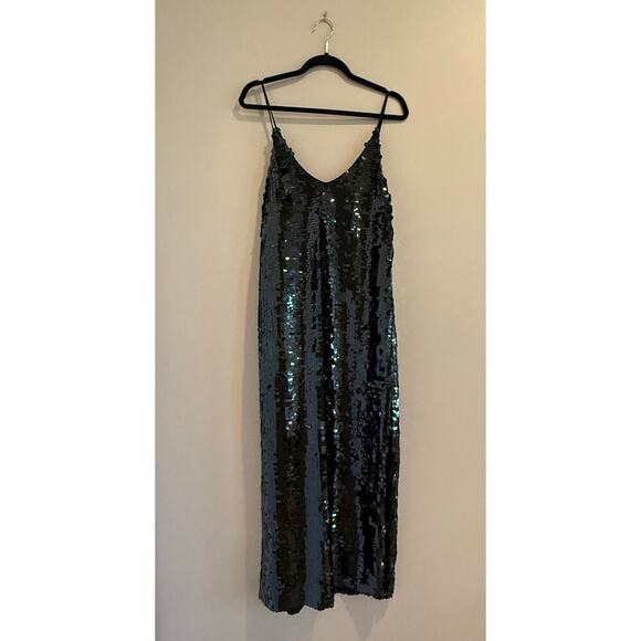 Free People Black Paillette Intimately Sequin Dress Small Petite - Picture 3 of 5